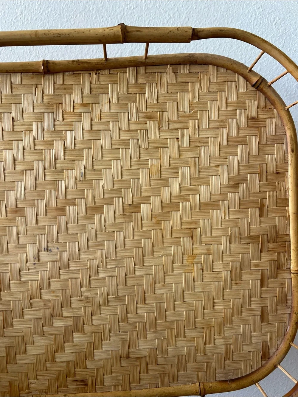 VINTAGE | MCM Rattan Trays Set of 6 | OS